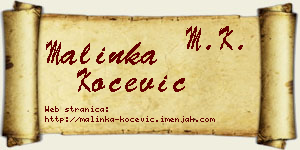 Malinka Kočević vizit kartica